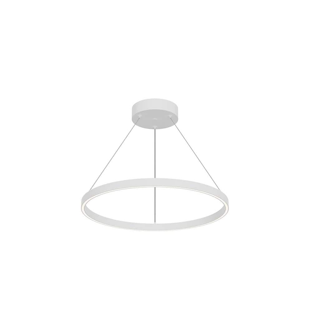 Cerchio 24 in. 1 Light 63-Watt White Integrated LED Pendant Light price history on PriceWatchPro