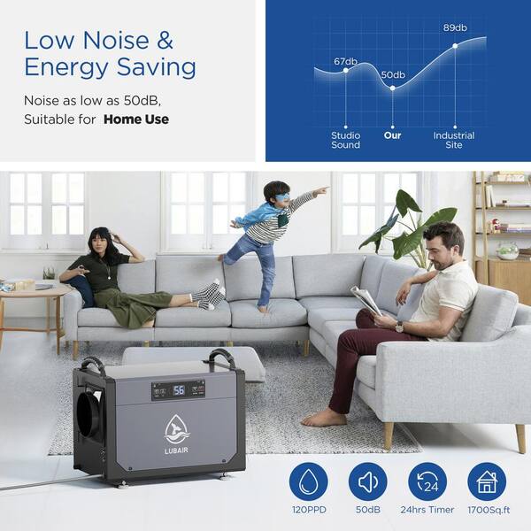 3500 Sq. Ft Dehumidifiers For Basements, Home, Large Room And Bedroom, Garage Dehumidifier With Low Noise - Multi