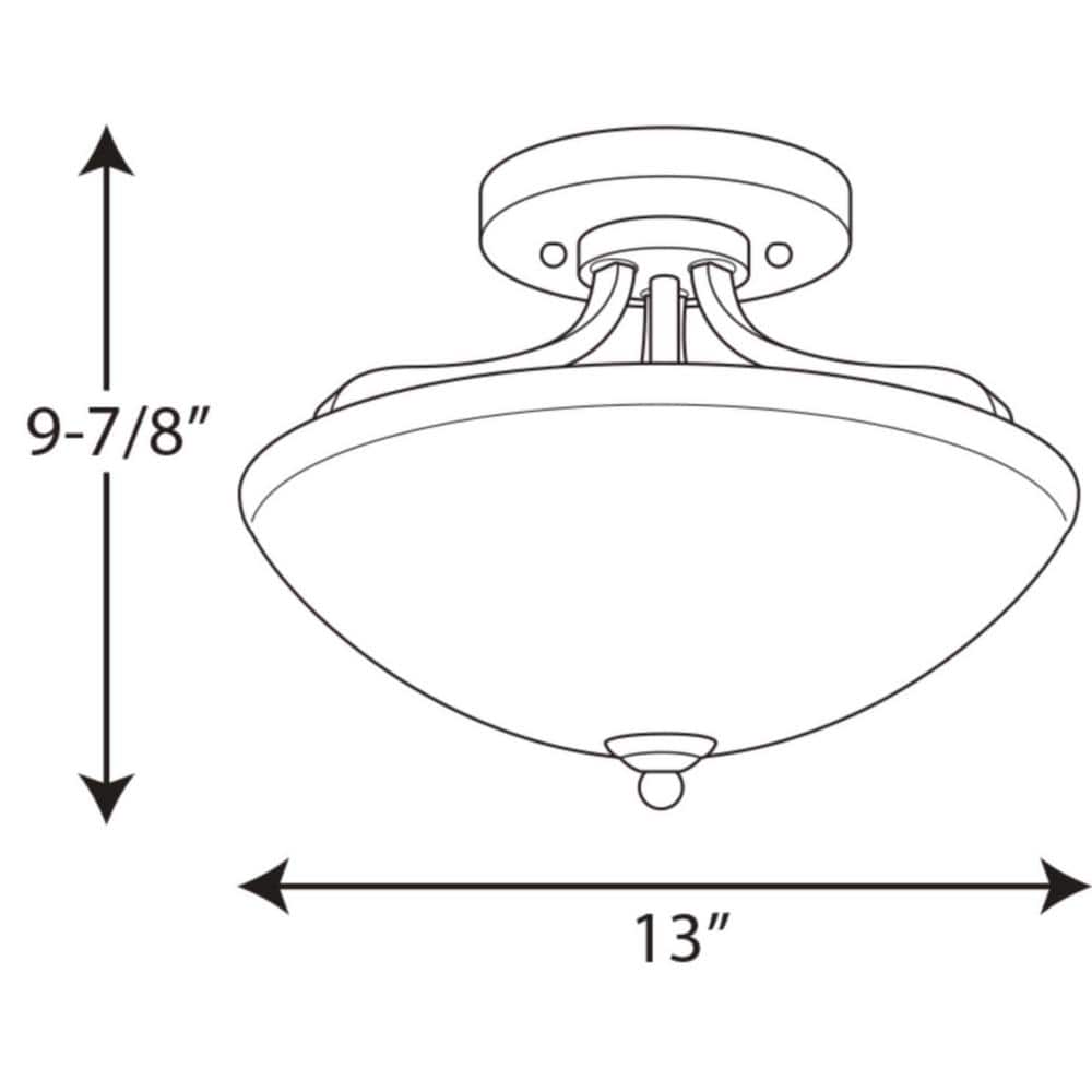 Brushed Nickel Glass Semi-Flush Mount Ceiling Light