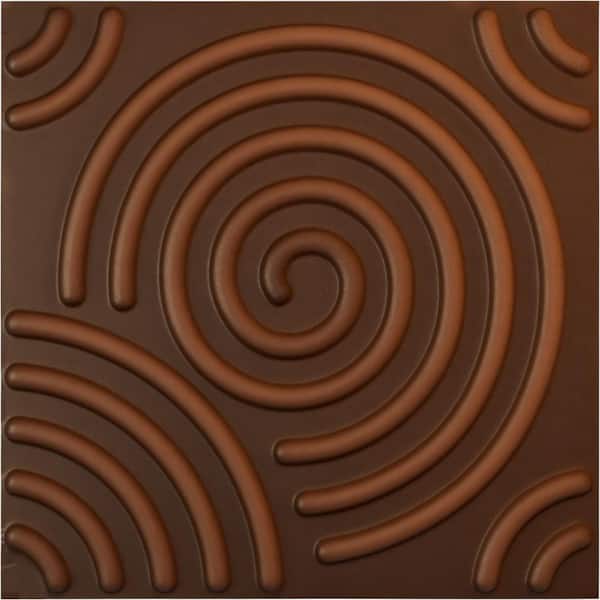 Ekena Millwork 19 5/8 in. x 19 5/8 in. Spiral EnduraWall Decorative 3D Wall Panel, Aged Metallic Rust (12-Pack for 32.04 Sq. Ft.)