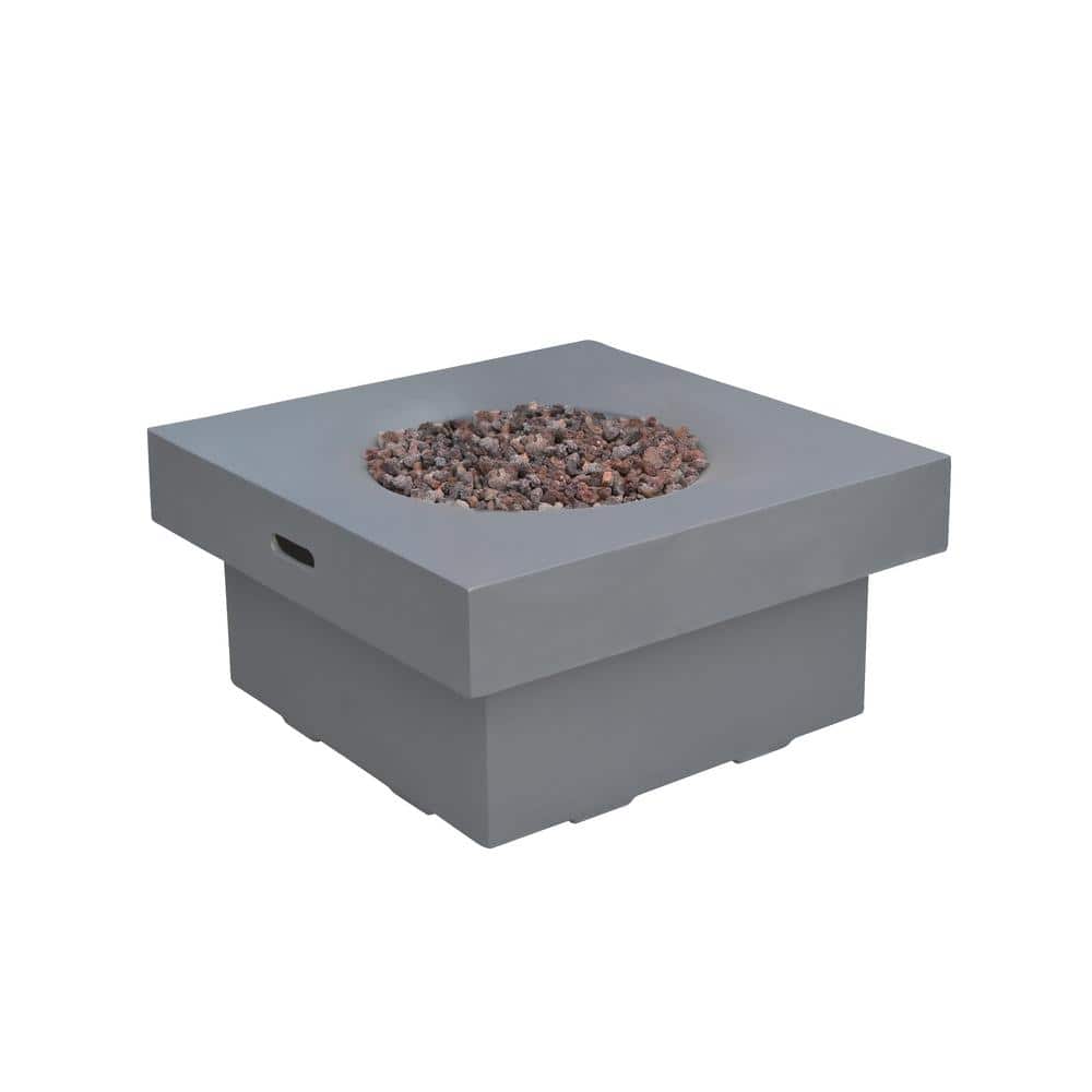 Modeno Branford 34 in. x 17 in. Square Concrete Natural Gas Fire Pit