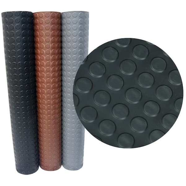 Goodyear Coin-Pattern Rubber Flooring Brown 36 in. W x 96 in. L Rubber Flooring (24 sq. ft.)