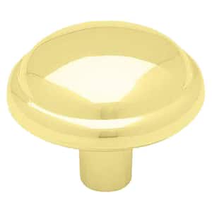 Top Ring 1-3/16 in. (30 mm) Classic Polished Brass Round Cabinet Knob