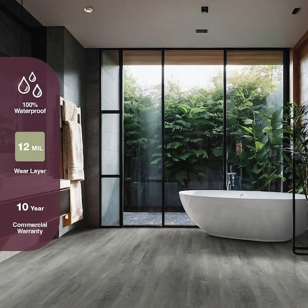 Pelican 12 MIL x 7 in. W x 48 in. L Waterproof Click Lock Luxury Vinyl Plank Flooring (23.8 sq.ft./Case)