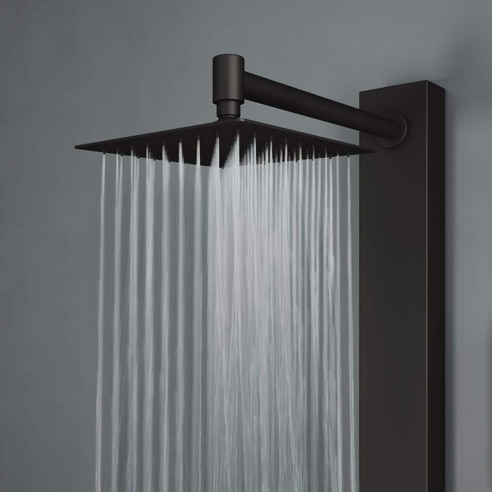 Orchid 39" Matte Black Aluminum Shower Panel System with Hand Wand