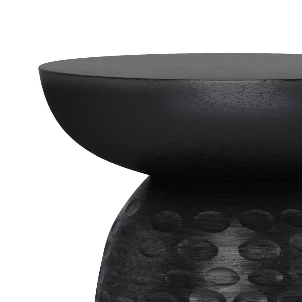 Boyd Black Mango Wood Round Accent Table
