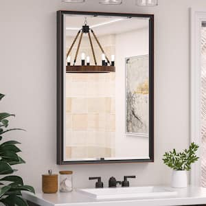 24 in. W x 36 in. H Rectangular Framed Beveled Edge Wall Bathroom Vanity Mirror in Oil Rubbed Bronze