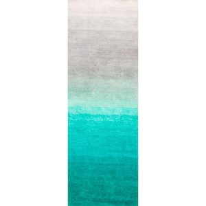 Luxe Ombre Turquoise 3 ft. x 8 ft. Runner Rug