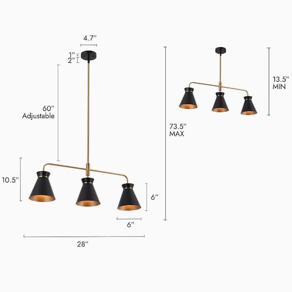Have a question about Zevni 28 in. 3-Light Polished Brass