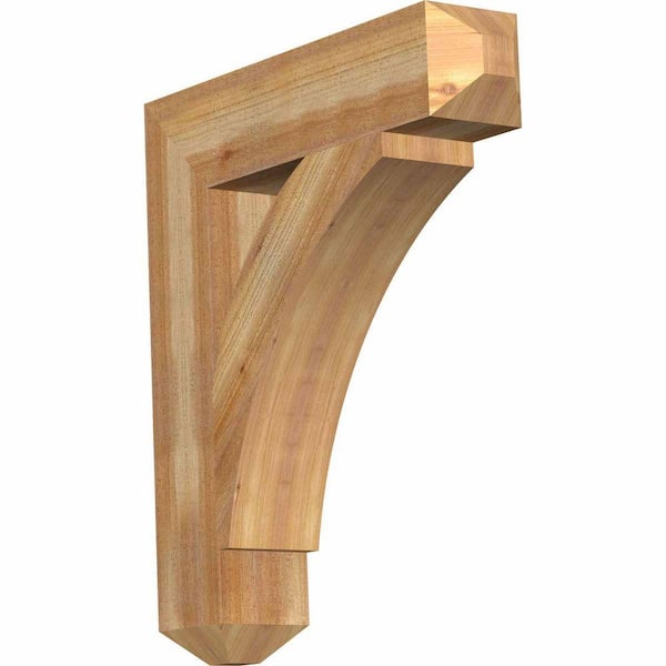 Ekena Millwork 6 in. x 32 in. x 28 in. Western Red Cedar Thorton Craftsman Rough Sawn Bracket