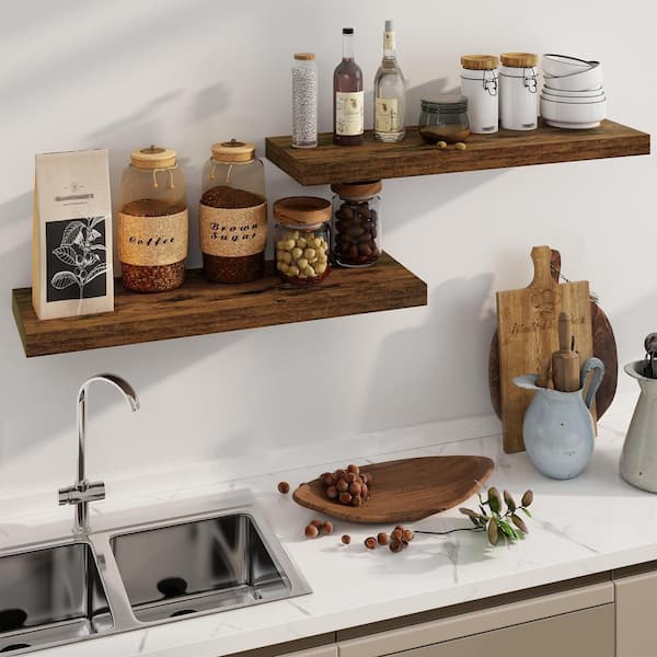36 in. W x 8 in. D Floating Decorative Wall Shelf Set of 2 TG0152