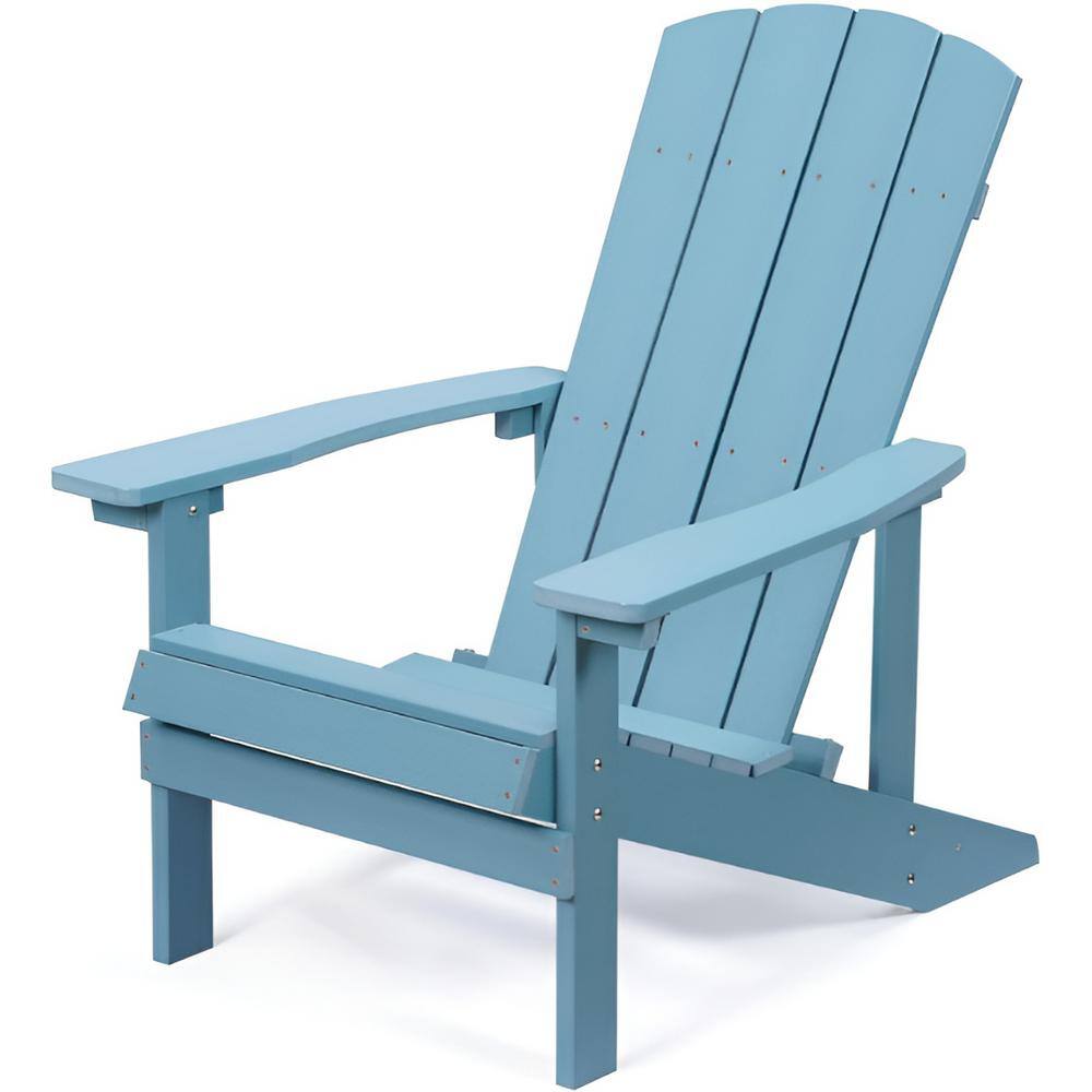 Lake Blue Patio Hips Plastic Adirondack Chair Lounger, Outdoor Weather Resi
