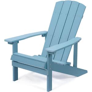 Lake Blue Patio Hips Plastic Adirondack Chair Lounger, Outdoor Weather Resistant Furniture for Lawn Courtyard Garden