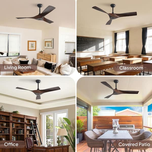 Sofucor 52 in. Indoor/Outdoor Ceiling Fans without Light, 6-Speed