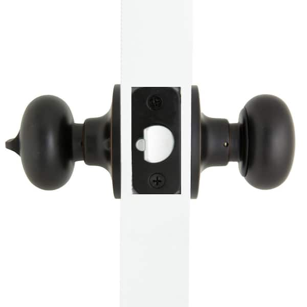 Defiant Simple Series Round Satin Nickel Keyed Entry Door Knob