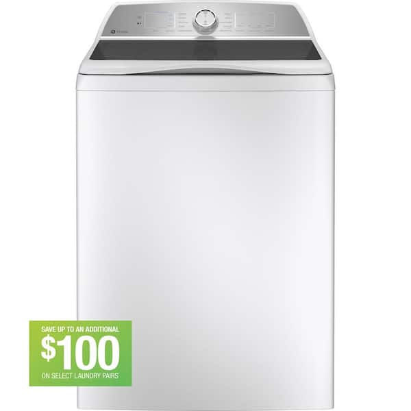 GE Profile 5.0 cu. ft. High-Efficiency Smart Top Load Washer in White with Microban Technology, ENERGY STAR