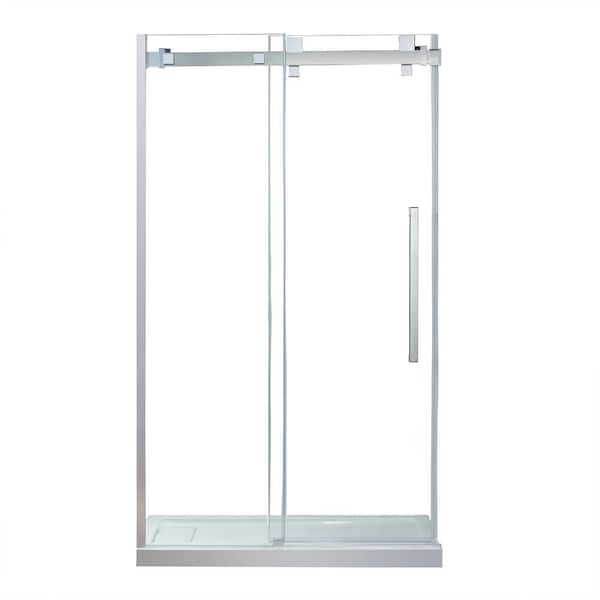 OVE Decors Chester 36 in. L x 48 in. W x 78.74 in. H Alcove Shower Kit with Sliding Frameless Shower Door and Shower Pan