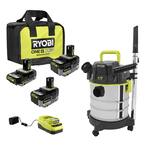 ONE+ 18V Lithium-Ion 2.0 Ah, 4.0 Ah, and 6.0 Ah HIGH PERFORMANCE Batteries and Charger Kit w/ Wet/Dry Vac