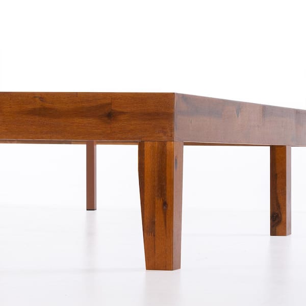 Naturalista Classic 12 in. Solid Wood Platform Bed with Wooden Slats, Easy Assembly, Cherry, Queen