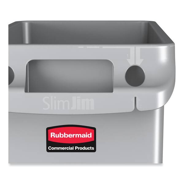 Rubbermaid Commercial Products Slim Jim 23 Gal. Gray Vented Outdoor Trash  Can (4-Pack) 2001581-4 - The Home Depot