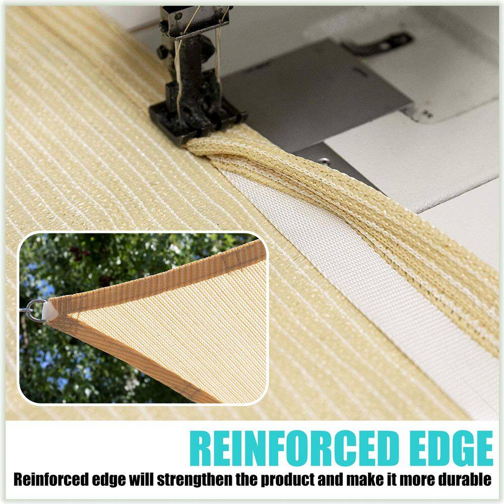 Large White HDPE Rectangle Sun Shade Sail with Installation Kit