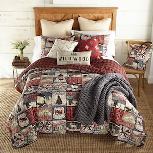 The Great Outdoors 3-Piece Multi-Color Queen Polyester Quilt Set