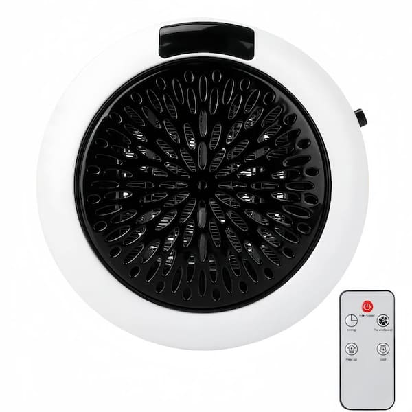 900-Watt Portable Heater Fan Wall Outlet Space Electric Furnace Heater Plug-in Electric Heater