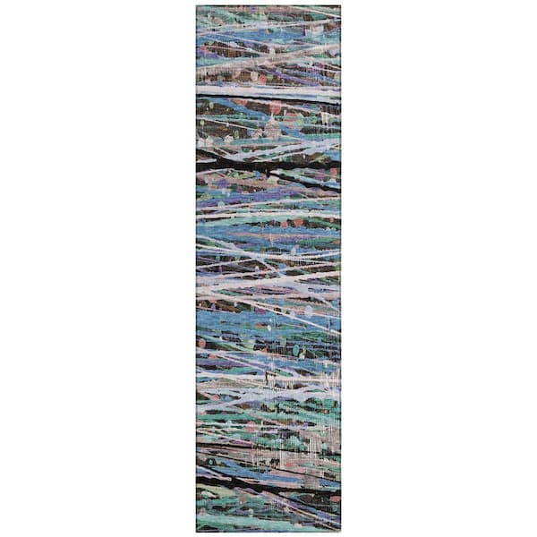 Chantille Machine Washable Indoor/Outdoor Abstract ACN2125 Blue 2 ft. 3 in. x 7 ft. 6 in. Runner Rug