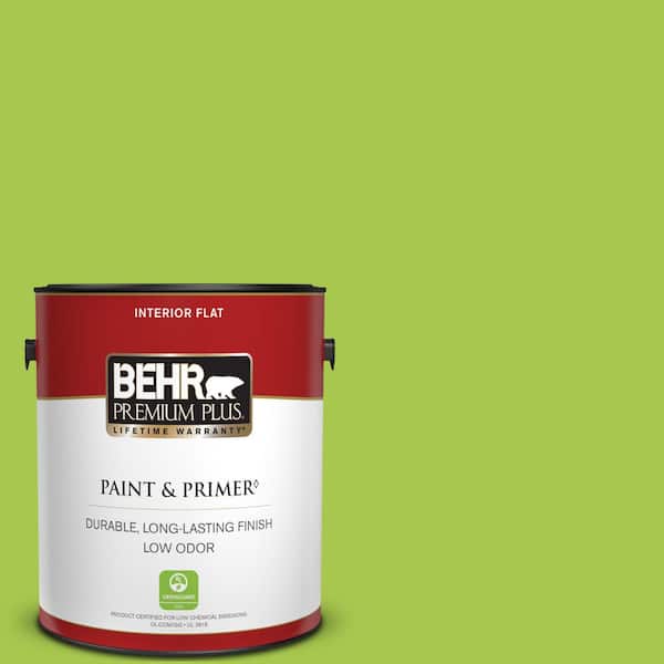 BEHR PREMIUM PLUS 1 gal. #420B-5 Sweet Midori Flat Low Odor Interior Paint & Primer