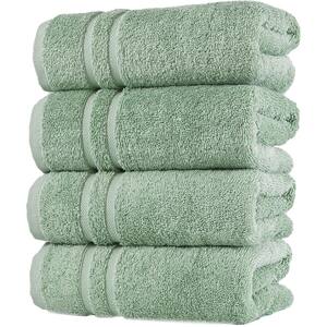 4-Piece Light Green Cotton Hand Towels