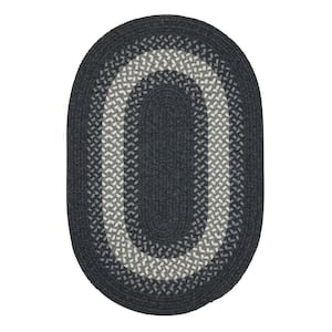 Chancery Charcoal 2 ft. x 3 ft. Oval Braided Area Rug