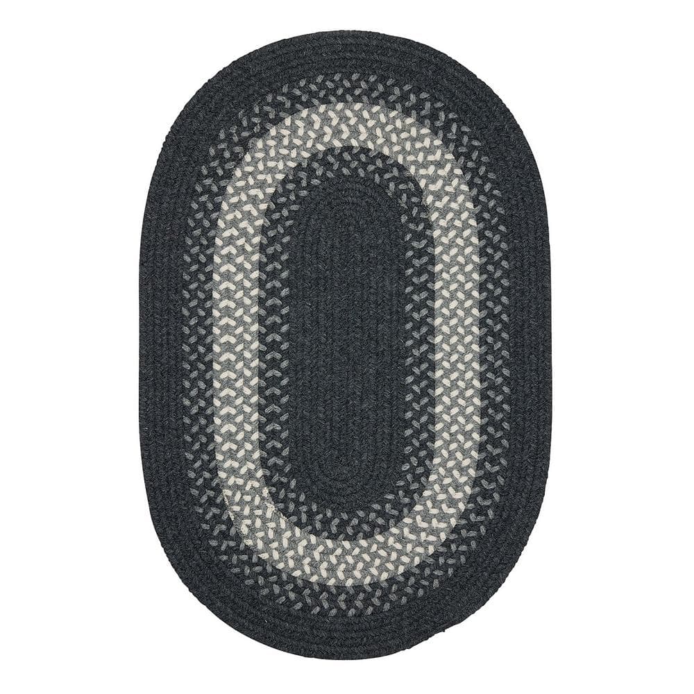 Home Decorators Collection Chancery Charcoal 8 ft. x 11 ft. Oval Braided Area Rug, Grey -  NG49R096X132