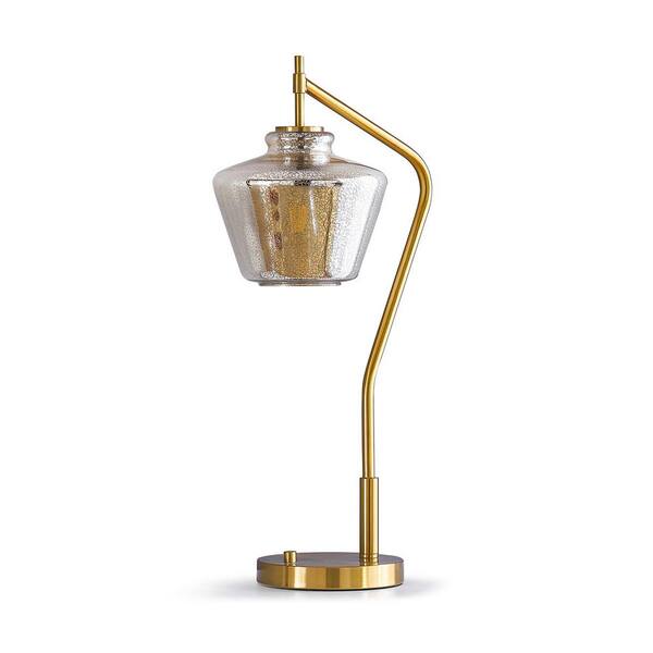 HOMEGLAM Cafe 26.5 in. H Table Lamp - Brushed Brass/Glass Mercury
