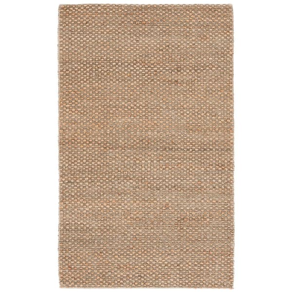 Natural Fiber 6 ft. x 9 ft. Natural/Green Abstract Distressed Area Rug
