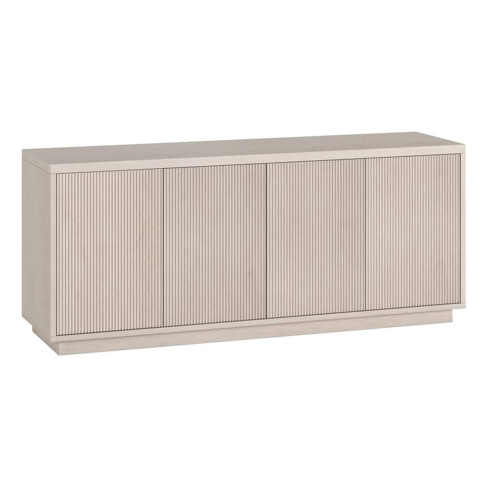 Alder White 57" Modern TV Stand with Cabinet