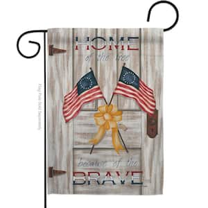 13 in. x 18.5 in. Home of the Free Star and Stripes Garden Flag 2-Sided Patriotic Decorative Vertical Flags
