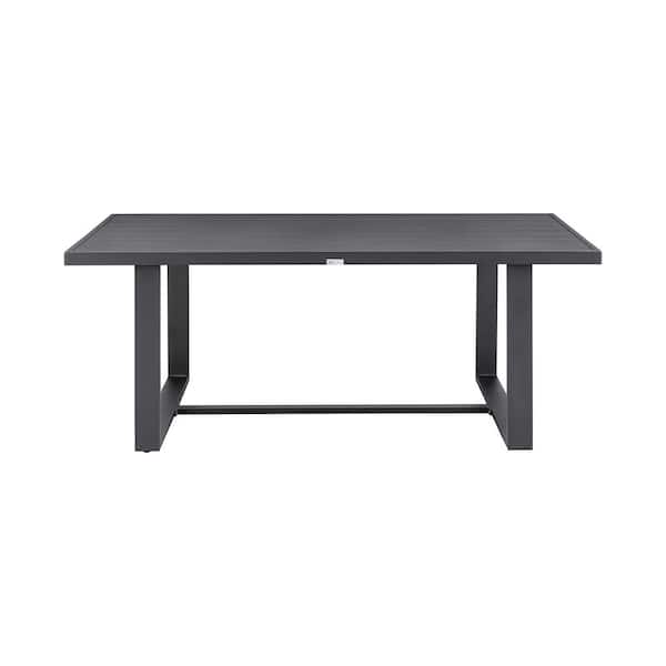 Armen Living Argiope Dark Grey Rectangular Aluminum Outdoor Dining Table