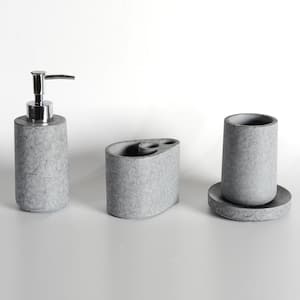 4-Piece Bathroom Accessories Set in Cement