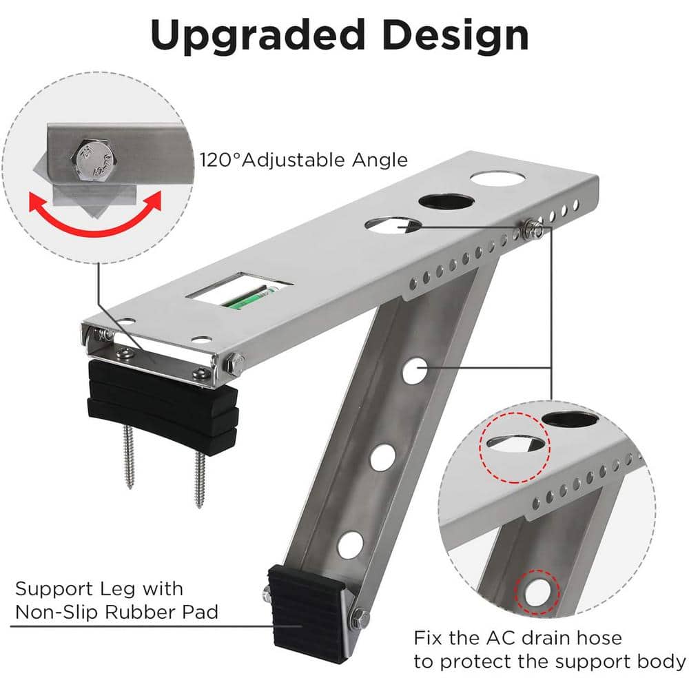 Heavy Duty Universal Window Air Conditioner Support Bracket, Adjustable Depth