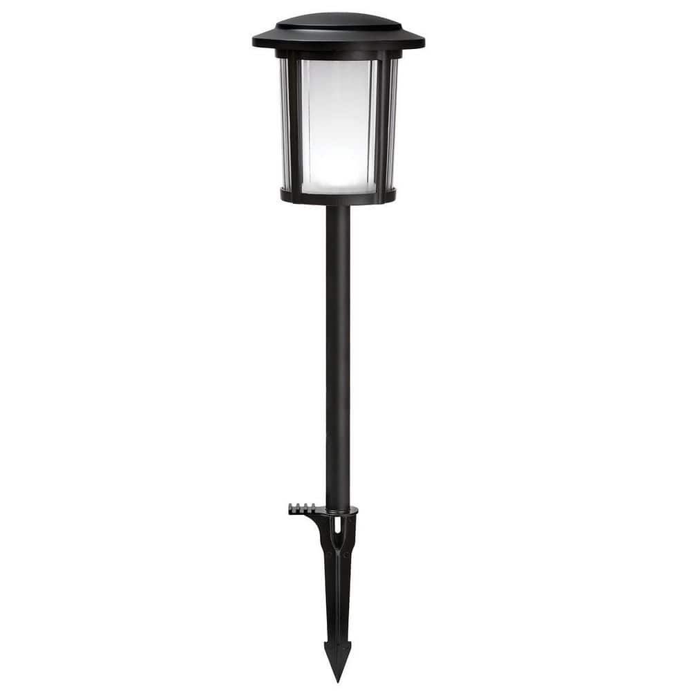 Hampton Bay Dothan Low Voltage Matte Black LED Outdoor Landscape Path Light, 2-Pack