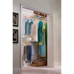 12 ft. Steel Closet Organizer Kit with 2-Expandable Shelf and Rod Units in White with End Bracket