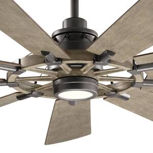 Gentry 65 in. Integrated LED Indoor Anvil Iron Downrod Mount Ceiling Fan with Light Kit and Wall Control