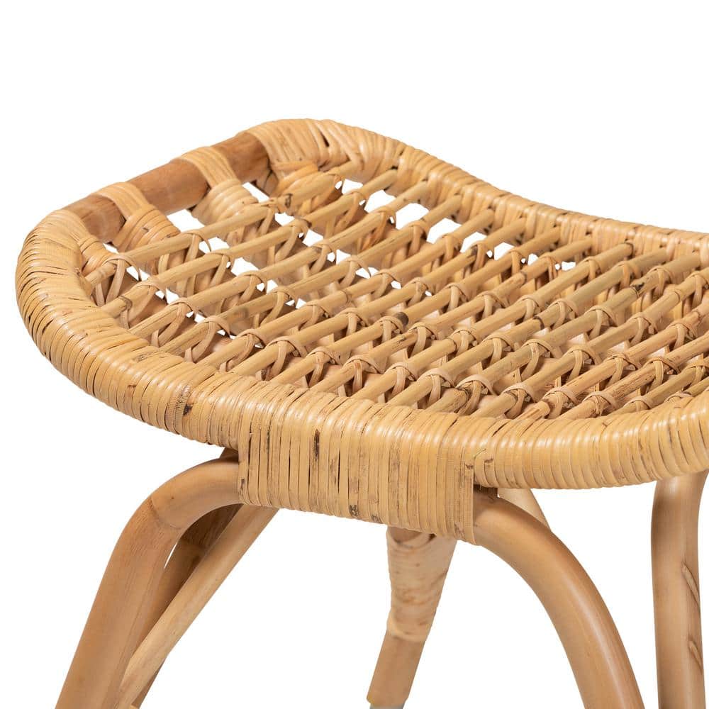 Bernardo Natural Brown Rattan Bohemian Ottoman