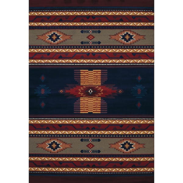 Manhattan Phoenix Navy 1 ft. 11 in. x 7 ft. 4 in. Area Rug