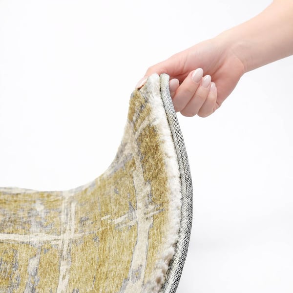 Dream Shag Premium Machine Washable Abstract ADS745 Gold 10 ft. x 14 ft. Area Rug