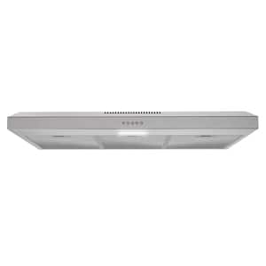 36 in. Lagundo Ducted Under Cabinet Range Hood in Brushed Stainless Steel with Mesh Filter,Push Button Control,LED Light