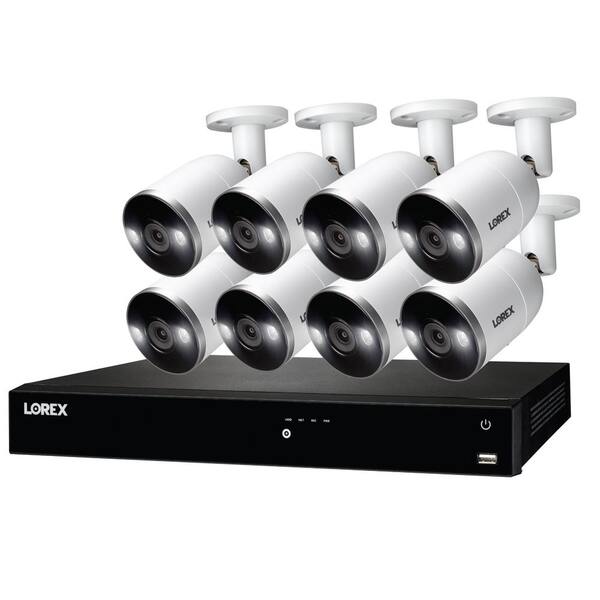 Lorex 16-Channel 4K Ultra HD Fusion NVR 3TB Hard Drive Security Camera System with Eight 4K Smart Deterrence Bullet Cameras