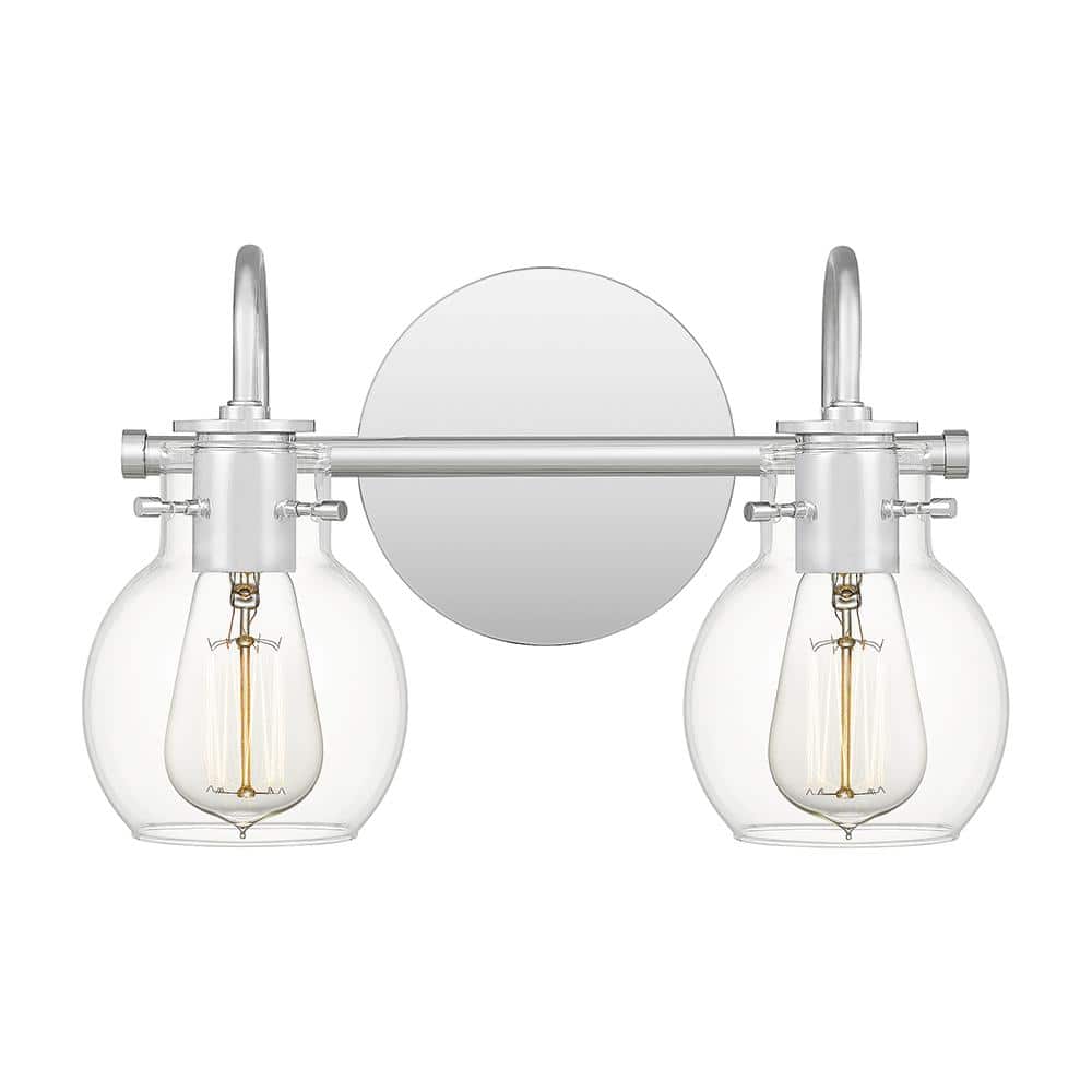 Andrews 2-Light Polished Chrome Vanity Light