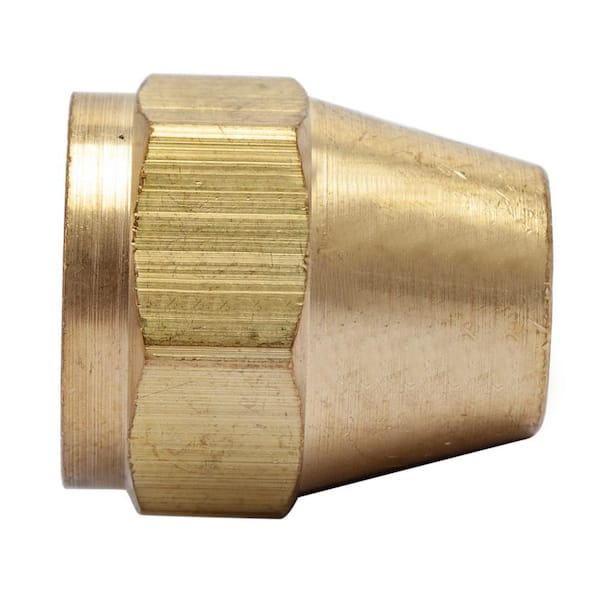 3/8 in. Brass SAE 45-Degree Flare Short Rod Nuts (50-Pack)