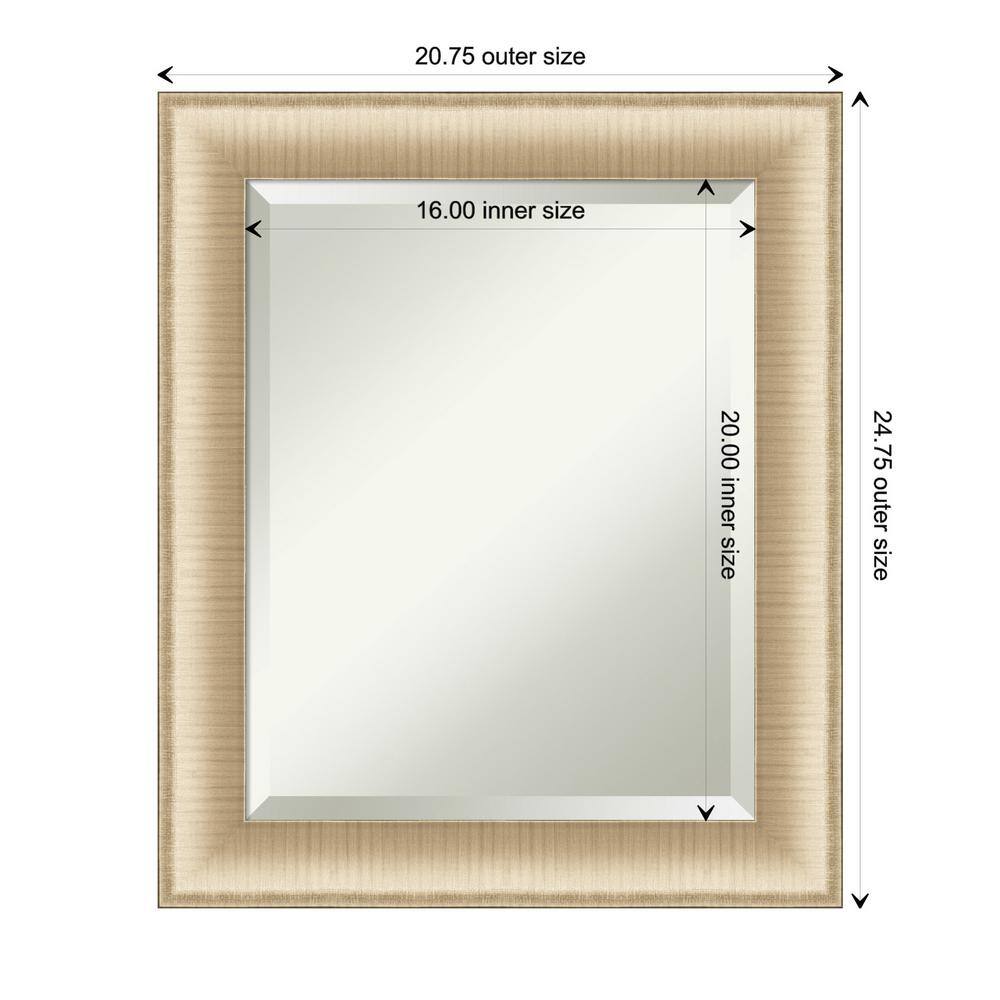 Elegant Brushed Honey Gold Framed Rectangular Wall Mirror
